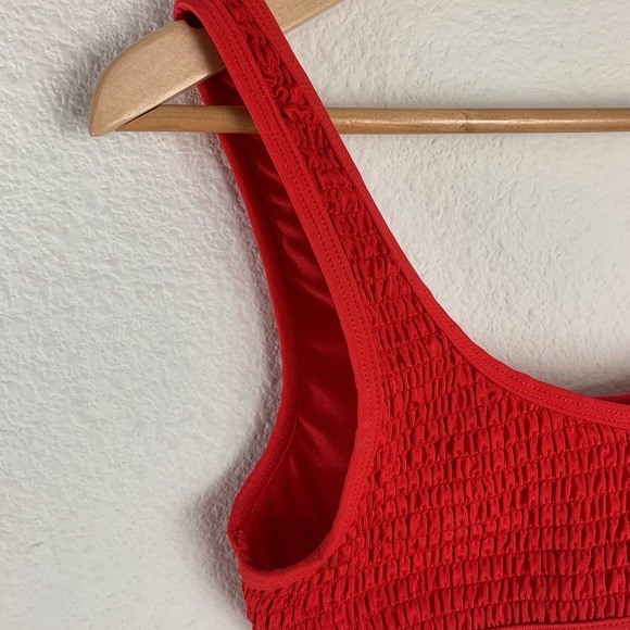 Kendall + Kylie Red Henley Bikini Top - Sz M - Picture 4 of 12